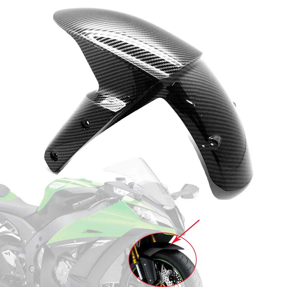 

Finish Carbon Fiber Front Tire Fender Mudguard Protector Mud Splash Guard Cover For KAWASAKI NINJA ZX-10R ZX10R ZX 10R 2011-2015