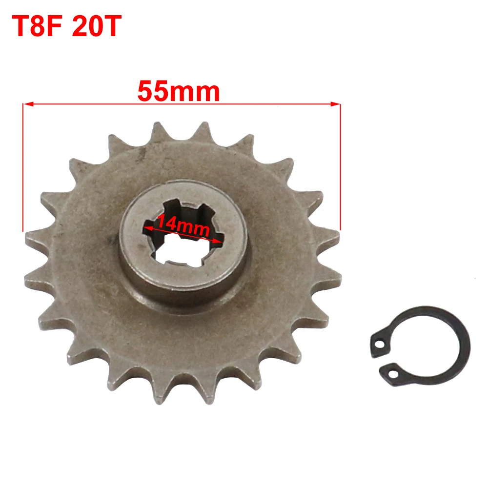 T8F 11T 14T 17T 20T Tooth Front Clutch Gear Box Pinion Sprocket for 47cc 49cc 2 Stroke ATV Quad Dirt Pocket Mini Motor Bike