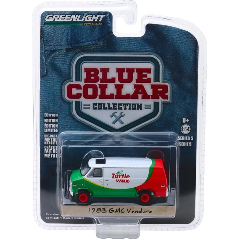 GREENLIGHT 1/64 Alloy Diecast Model Car 1971 Skyline 2000 1983 Van Turtle Wax Blue Collar Collection Series 5  Child Toy Gift