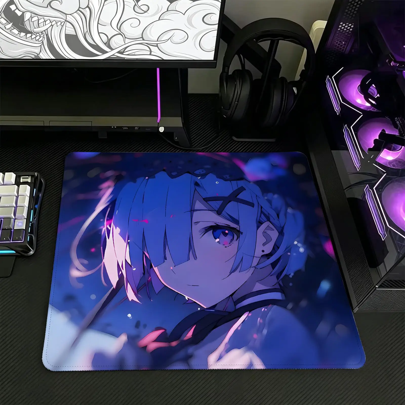 Anime Re Zero Rem Mouse Pad Regular gaming mouse pad  Office mouse pad Laptop desk mat Stitched edge S/M/L size mouse pad