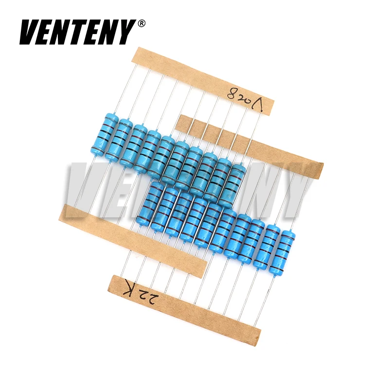 640pcs 2W Metal Film Resistor Kit 1% 0.33R - 1M ohm 64ValuesX10pcs Resistance Set Assortment Pack