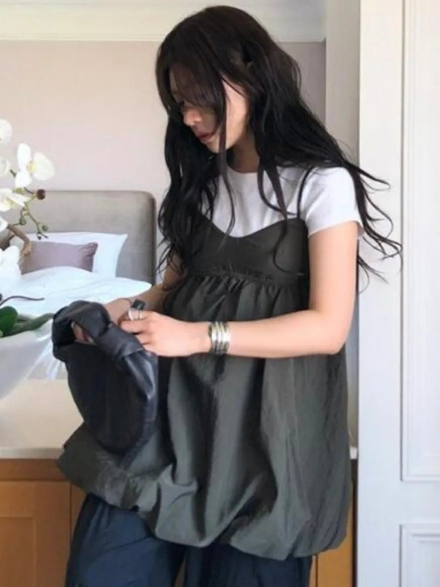 Chic ort jupe bouffante Dr pour femmes Sli superposition été 2025 nouveauté vêtements de petite taille autre matériau 00%