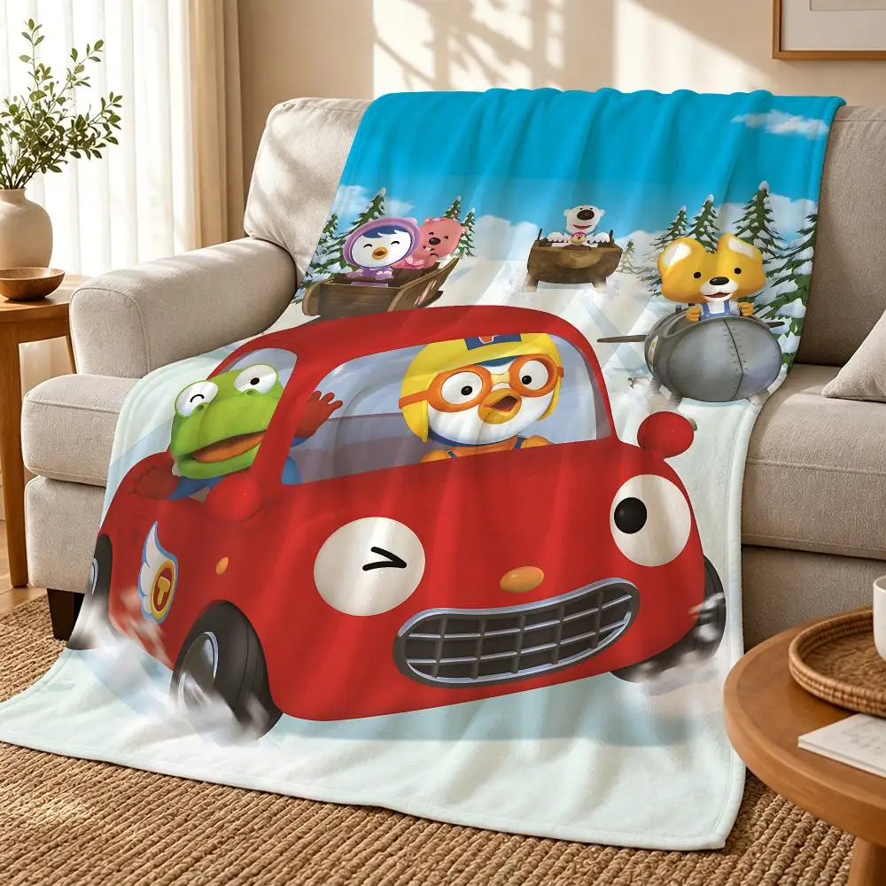Pororo the Little Penguin Throw 240g flannel blanket, suitable for sofas, beds, offices, exquisite gift blankets