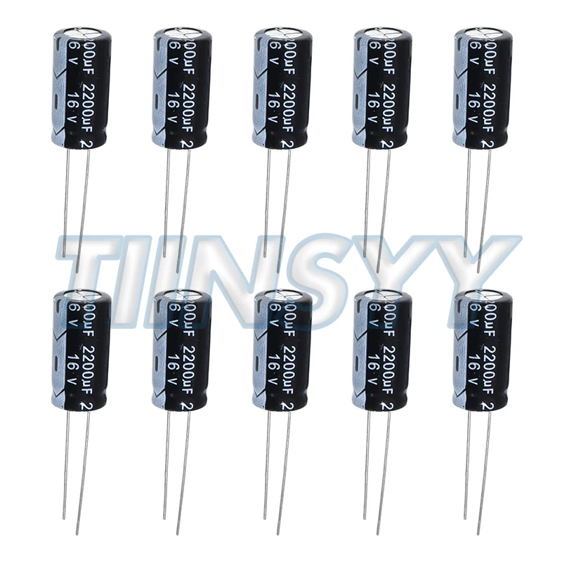 

10pcs 2200uF 16V 2200MFD 16Volt Aluminum Electrolytic Capacitor Radial 2200mf16v 2200uf16v 16v2200mf 16v2200uf