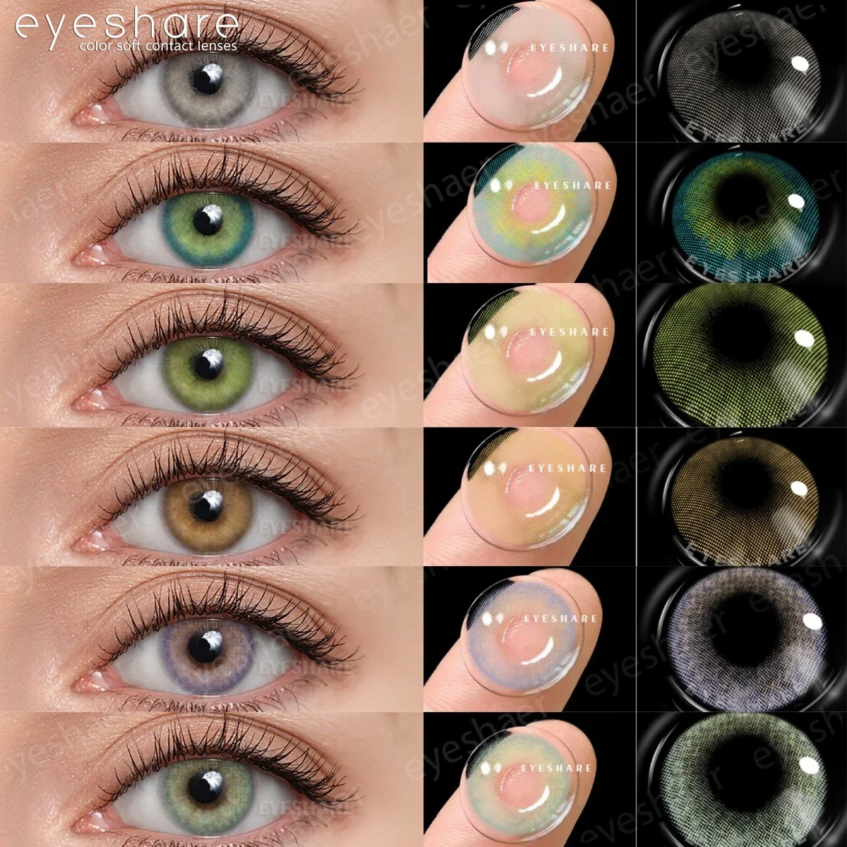 EYESHARE 1pair Color Contact Lenses for Eyes Aurora Blue Green Colored Lenses Yearly Beauty Makeup forEyes Cosmetic Contact Lens