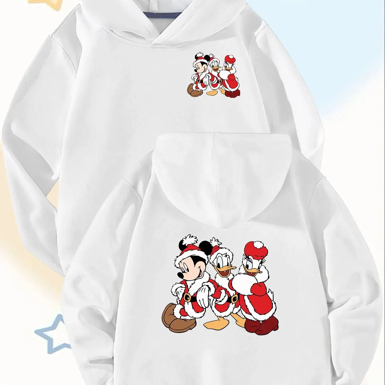 

Disney Mickey Mouse Donald Duck Christmas Halloween Children Hooded Sweatshirts Autumn Winter Daily Street Casual Warm Clothing