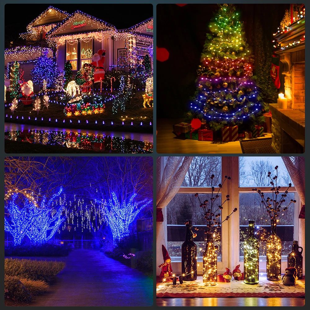 WS2812B Music Christmas Lights String RGBIC LED Lighting Addressable Dreamcolor Bluetooth Christmas Decoration Light Strip USB5V