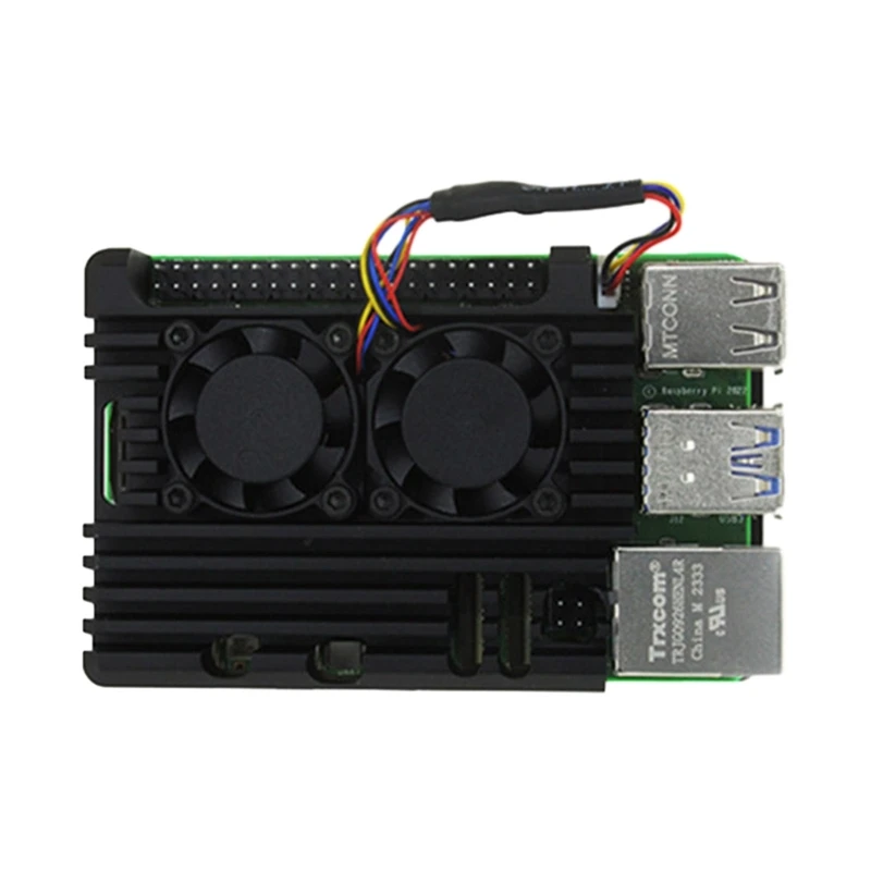 Robuuste metalen behuizing Koelventilator Aluminium warmtegeleiders voor RPI5 Case Dropship