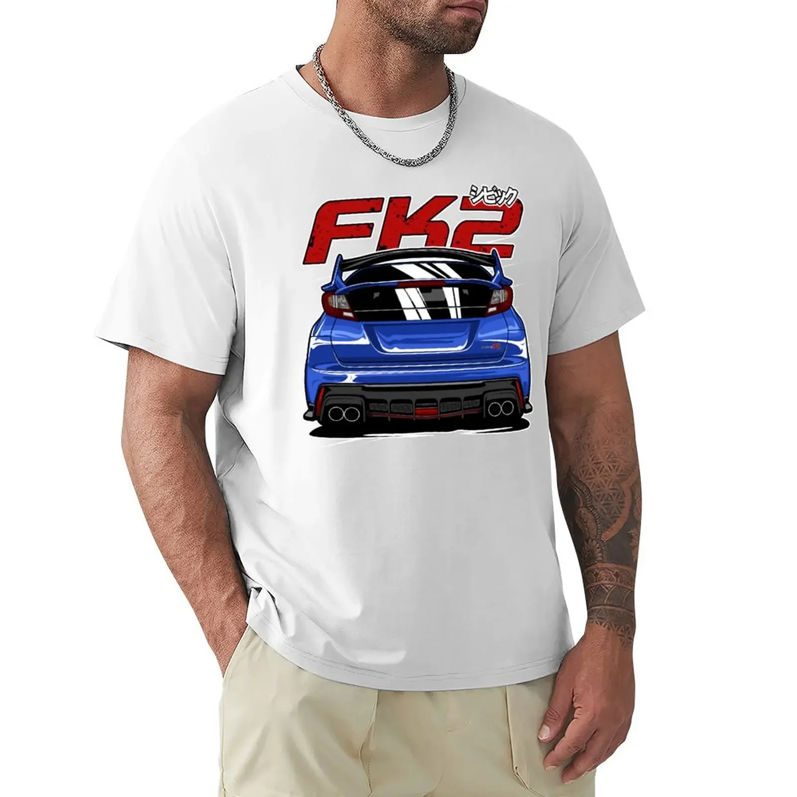 Blue Civic FK2 Type R T-Shirt plus size tops vintage blacks fruit of the loom mens t shirts Arrival Cotton Short Sleeve styleman