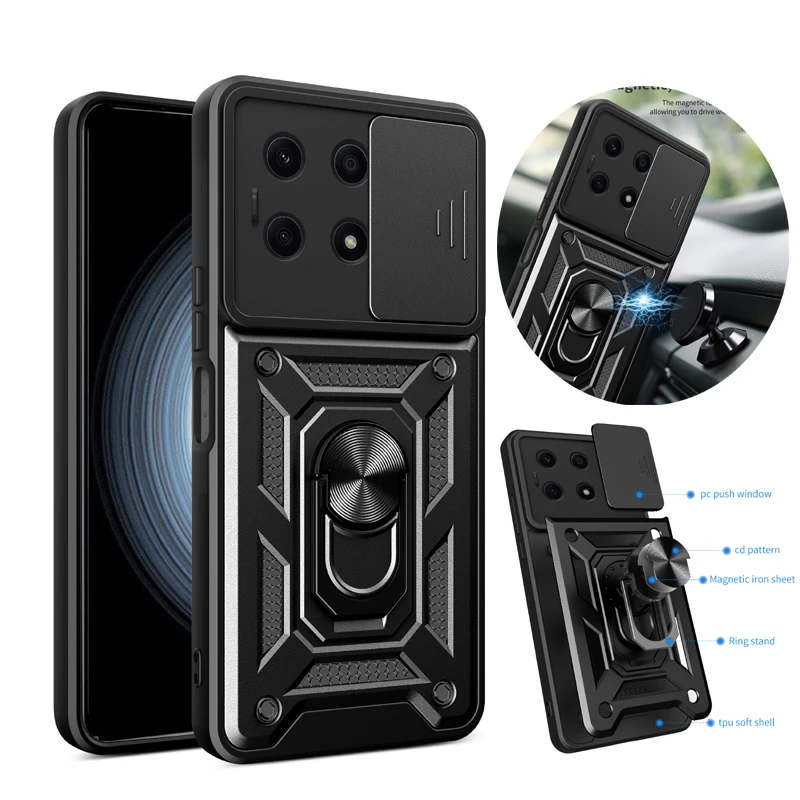 

Чехол для телефона Honor X5 Plus X6S X6A X6B X7C X8A 4G 5G Слайд для камеры Военный класс Защитный держатель для объектива Задняя крышка Чехлы