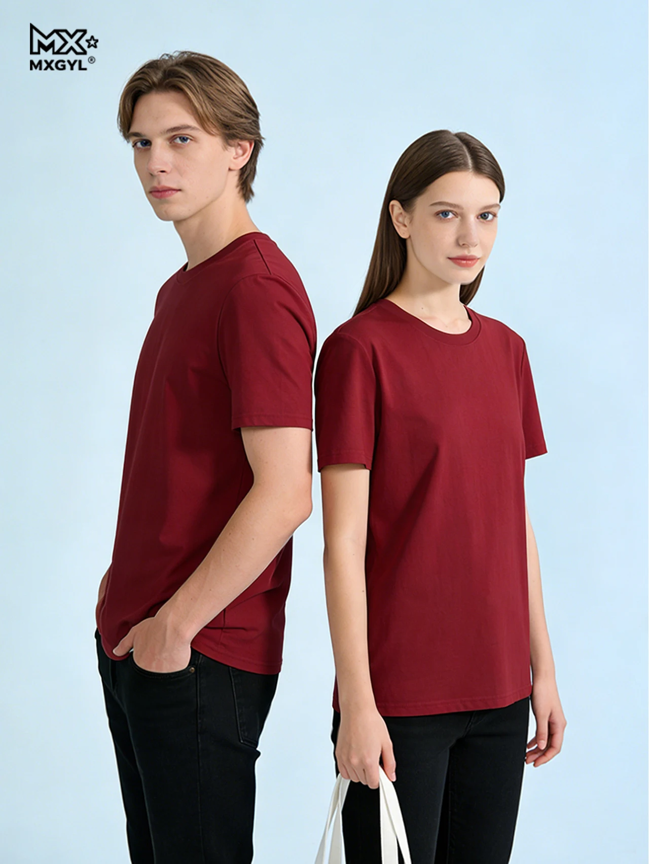 

Парные футболки 2026: летние, с коротким рукавом, хлопковые, однотонные, повседневные, свободного кроя, базовые, в корейском стиле, с круглым вырезом, в стиле Харадзюку, уличная мода