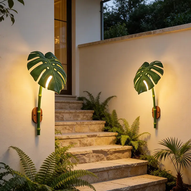 Outdoor waterproof wall lamp simulation turtle bamboo wall lamp villa courtyard gate garden terrace decorative landscape lamp