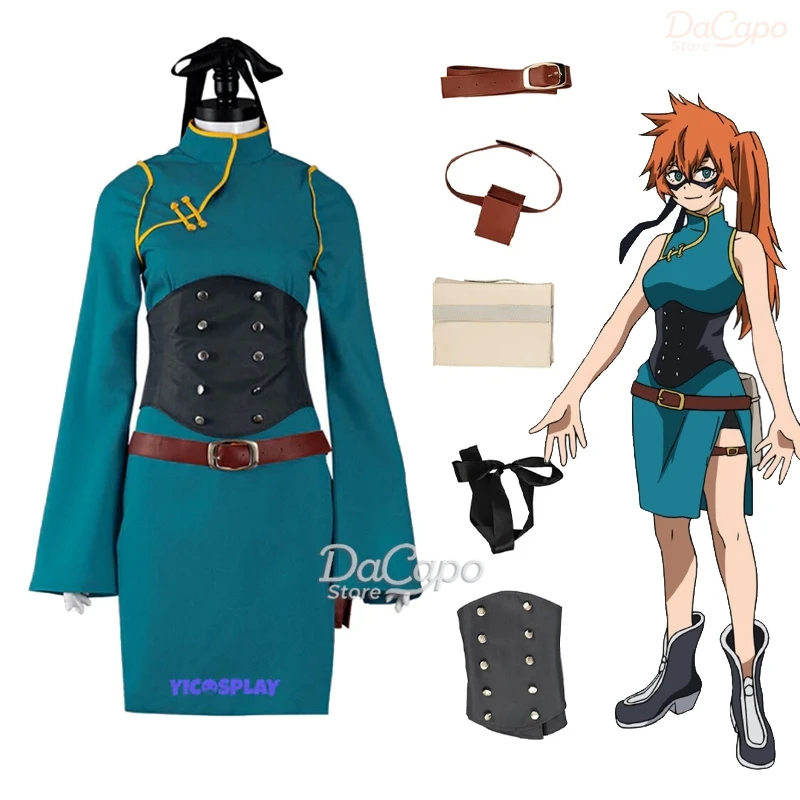 

My Hero Itsuka Kendo Cosplay Fight Outfits Costumes Blues Dress Battle Fist Halloween Women Clothing Sexy Anime Uniforms