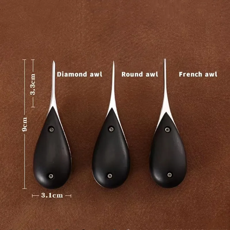 

Высококачественное шило для шитья кожи, круглый/алмазный/французский дырокол для шитья, сделай сам, инструмент для рукоделия из кожи, HRC 55, сталь 440C