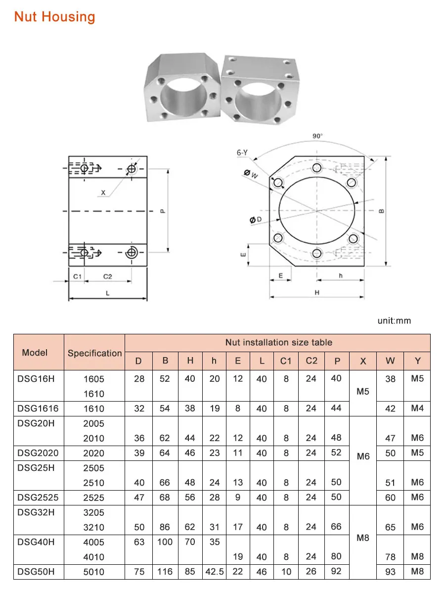 1 Set Kugelumlaufspindel Mutter SFU2004 SFU2005 SFU2010 1050-2000mm Kugelumlaufspindel Spindel Kits Und Motor Kits Für Graviermaschine Zubehör – Detail 7