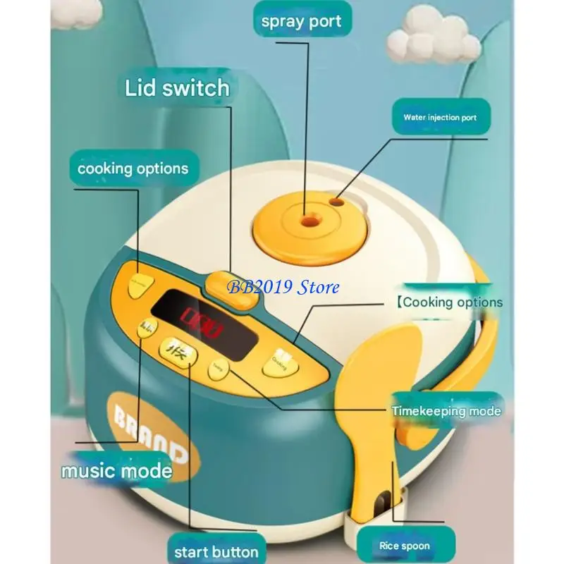 Q0KB Leren Fantasiespel Kookspeelgoed voor peuters met simulatie-stoomeffect Lichtgeluid voor cognitieve groei kinderen