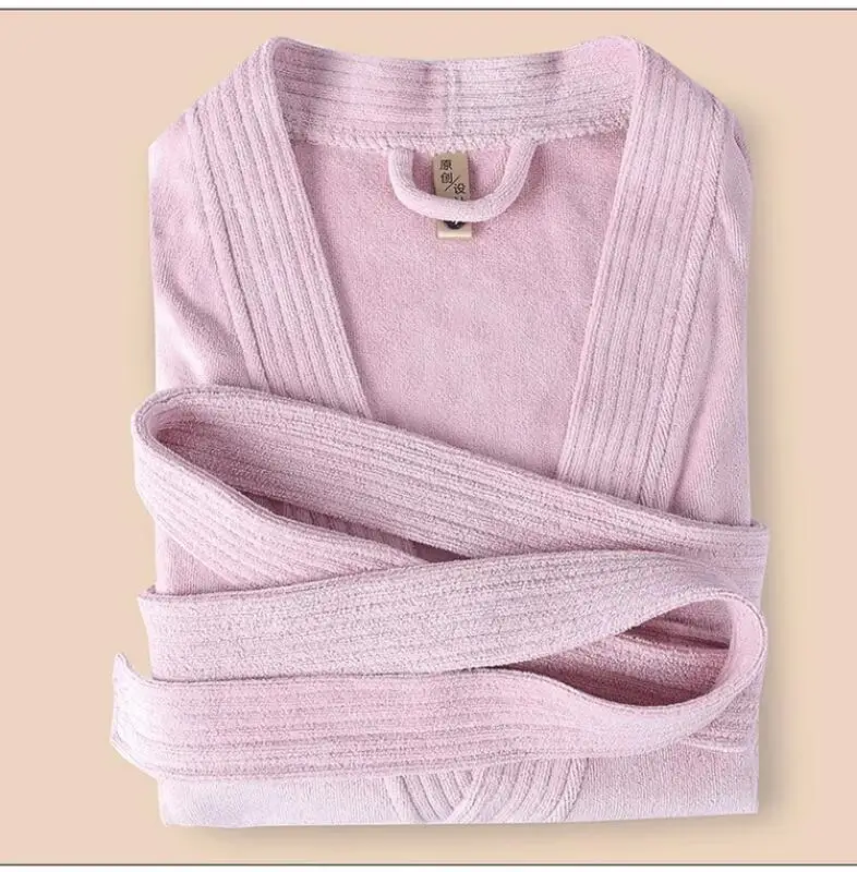 Pareja Otoño e Invierno nuevo Sleepweawr mujeres toalla absorbente bata de ducha ropa de descanso pijamas Albornoz vestido Kimono de algodón