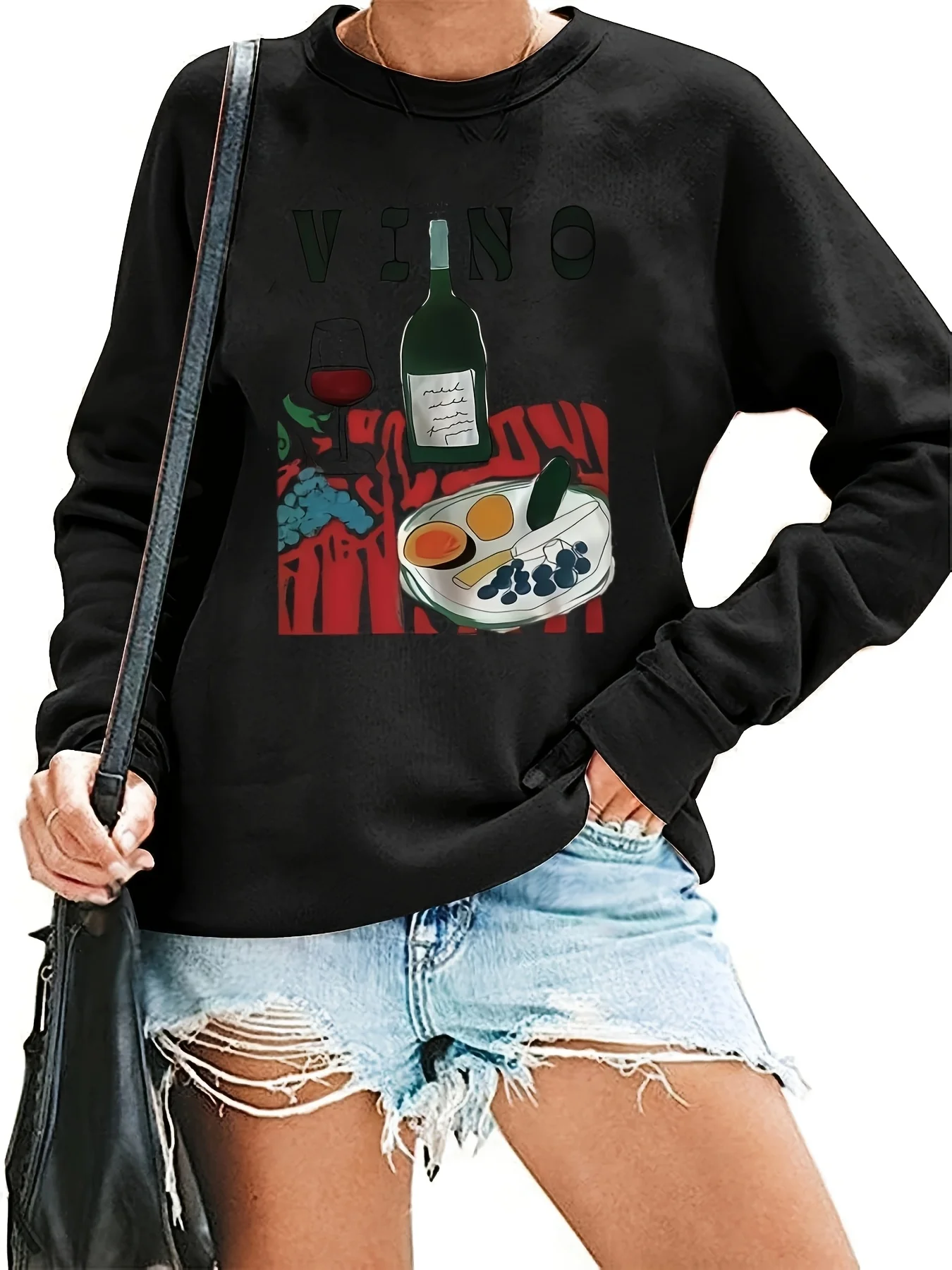 

Wine Themed Graphic Printing Autumn and Winter Cotton Men's and Women's Sweatshirts Outdoor Sports Leisure Fashion Trend