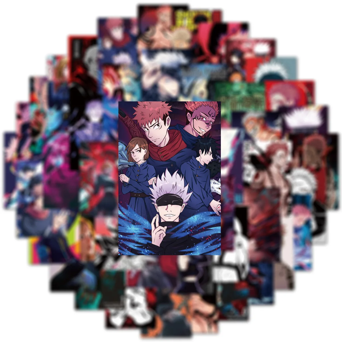 50pcs Anime Jujutsu Kaise Poster Stickers Pack Cute Anime Stickers Laptop Skin Waterproof Phone Case Kawaii Packaging Stationery