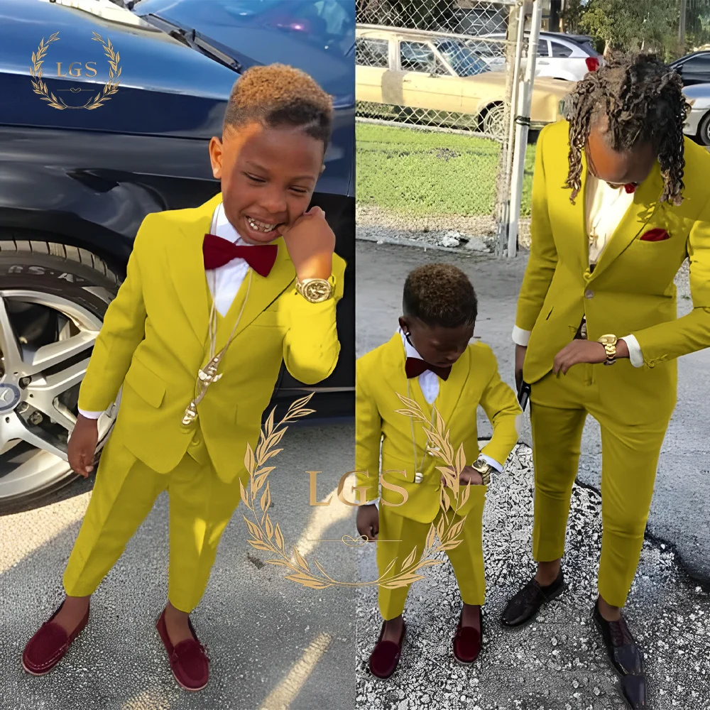 2 Piece Boys Suit Set - Formal Shawl Lapel & Pants Kids Clothing Wedding Tuxedo Party Handmade Custom Blazer Set