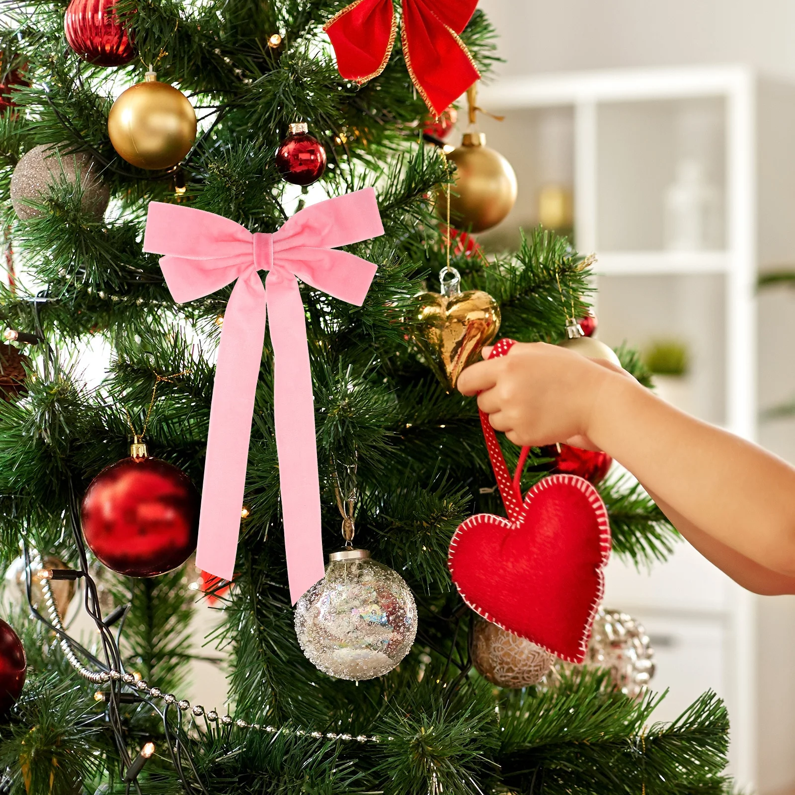 

12Pcs Vintage Ribbon Bows Christmas Tree Door Garland Holiday Decor Mini Tree Bows for Wreath Garland Party Favors