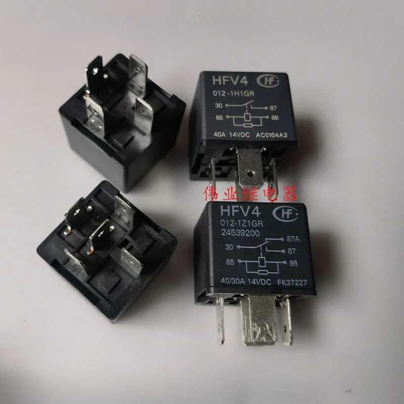 （Brand New Original）1pcs/lot 100% original genuine relay:HF Relay HFV4 012-1H1GR 012-1Z1GR Automotive relay 4pins 5pins 40A