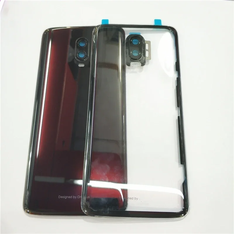 

New Glass Panel Back Battery Cover Housing Door Rear Case For Oneplus 6T With Camera Lens Frame