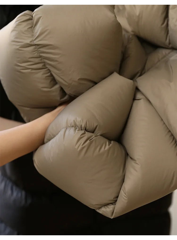 2025 Winter Women's Down Jacket Commuter Hooded Strap Long Down Jacket