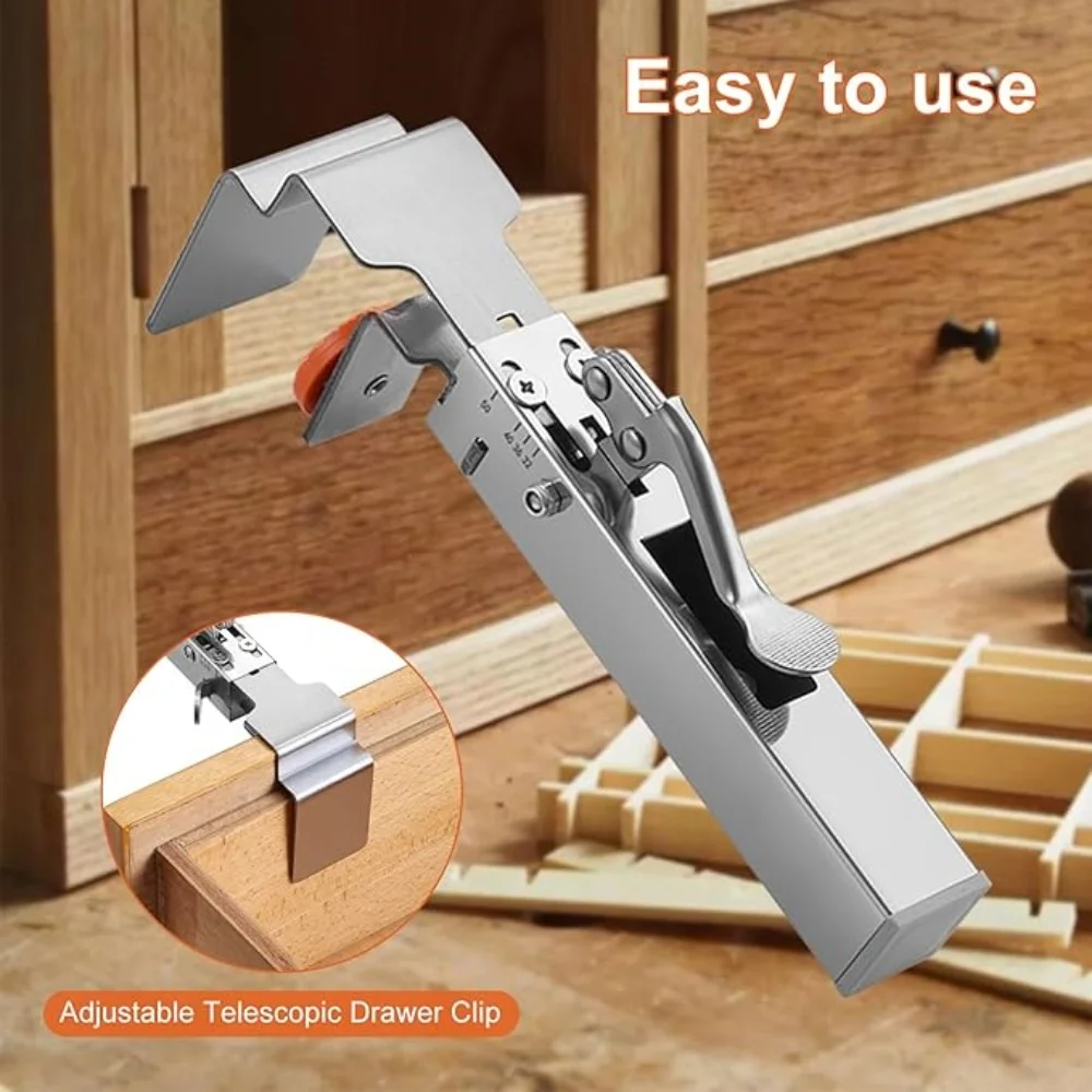 

Press Type Drawer Loading Clip, Adjustable Drawer Fixing Clip, Stainless Steel Fixed Clip With Large Bow Tie Drawer Stabilizer