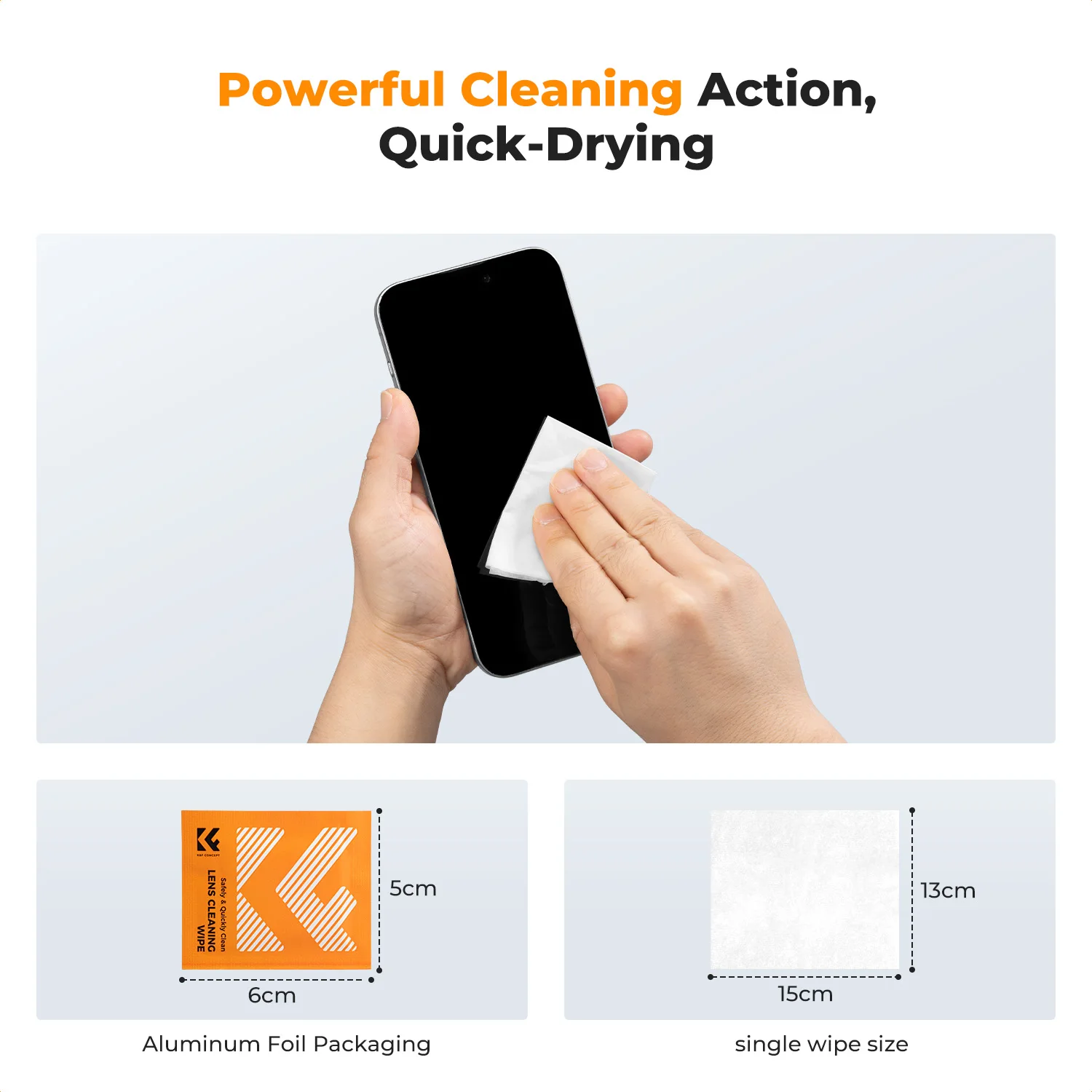 K&F CONCEPT 220PCS/100PCS Lens Cleaning Wipes Anti Fog Glasses Cleaning Wet Wipes for Camera Lens,Eyeglasses,Phone PC Screen