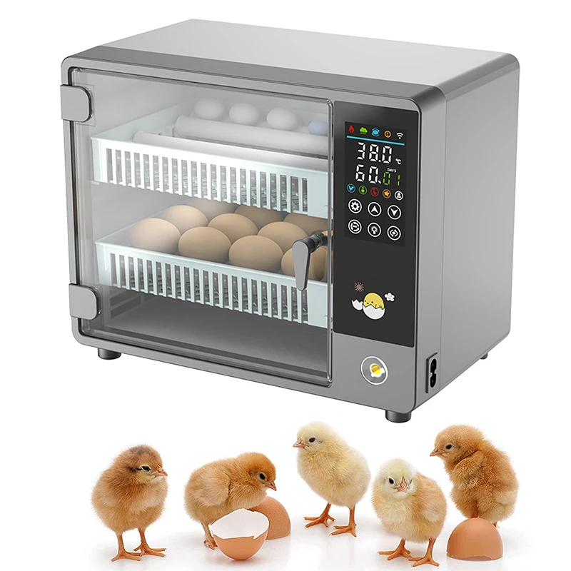 

24 Eggs Incubator Temperature Control 220V/12V Fully Automatic Household Electric Incubator for Chicken Quail Egg Hatch