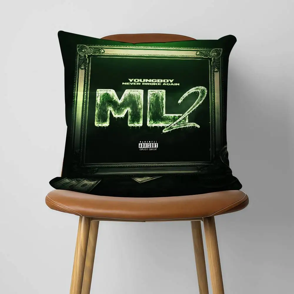 Y-Youngboy ML2 Slime Cry 30x30cm 45x45cm Pillow Case Decor Protective Covers Comfortable Soft For Sofa Living Room Home Office