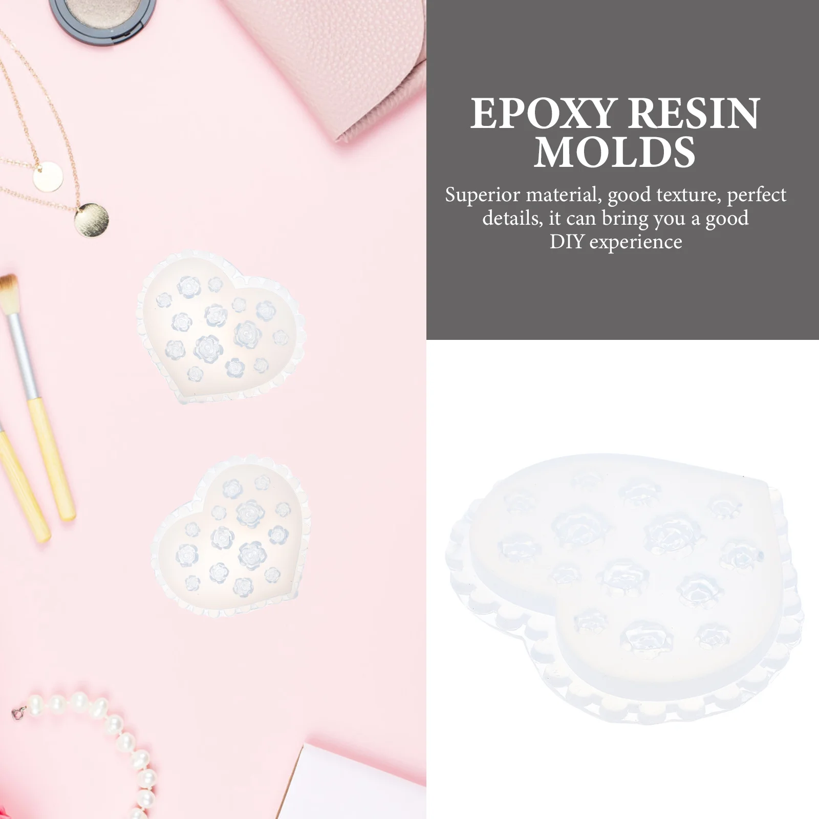 3 Buah Cetakan Liontin Kalung Silikon Desain Mawar untuk Perhiasan Resin Epoksi Kerajinan DIY Cetakan Pengecoran Cetakan Resin Epoksi