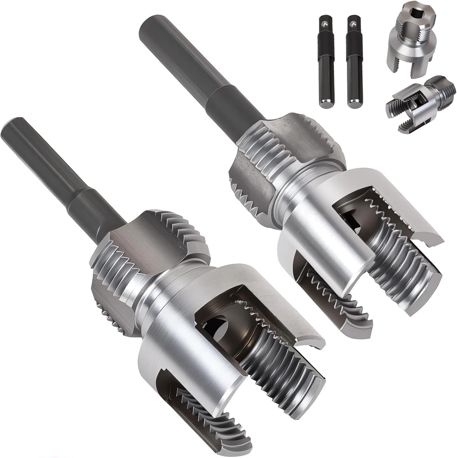 2PCS PVC Pipe Threader Kit - Dual-Function Internal & External Pipe Threading Tool for 1/2