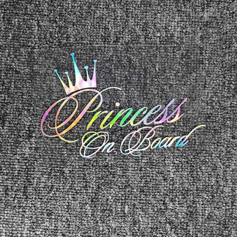 Car Stickers Princess Baby On Board Pink Lovely Girl Reflective Decals For Windshield Window Trunk Bumper Auto Styling