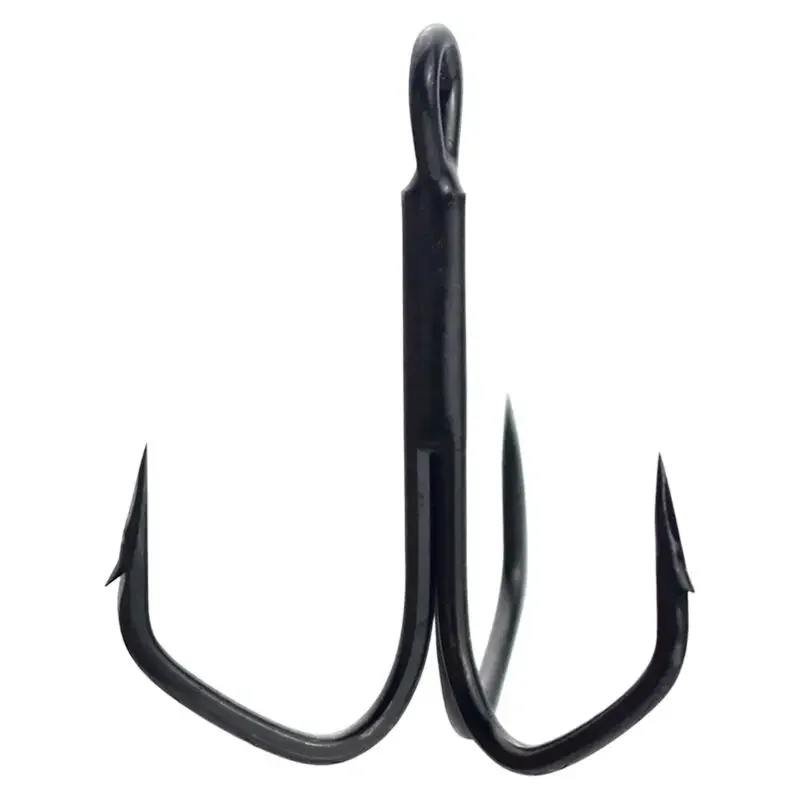 Carbon Steel Reverse Outer Barbs Treble Hooks Bulk Jig Lure Anchor Hooks Big Game Black Carp Freshwater Blood Groove Treble Hook