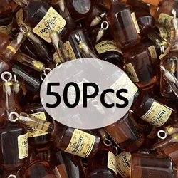 50Pcs Popular Mini Beer Bottle Resin Charms Bulk Wholesale Cute Miniature 3D Drink Pendant For Earring Keychain Diy Jewelry