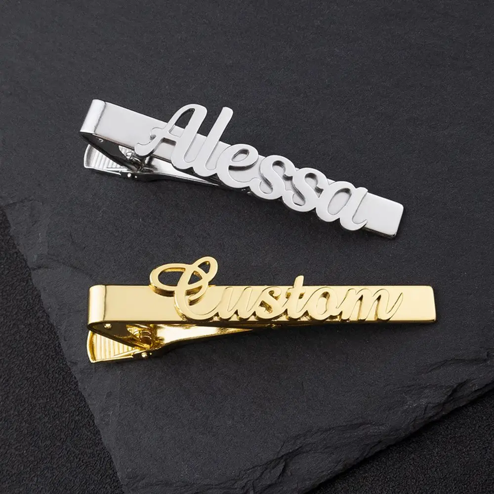 Sipuris Krawattenklammer mit individuellem Logo und Namen für Männer, Edelstahl, personalisierte Krawattenklammer mit Bild, trendiger Modeschmuck, Hochzeitsgeschenke – Detail 4
