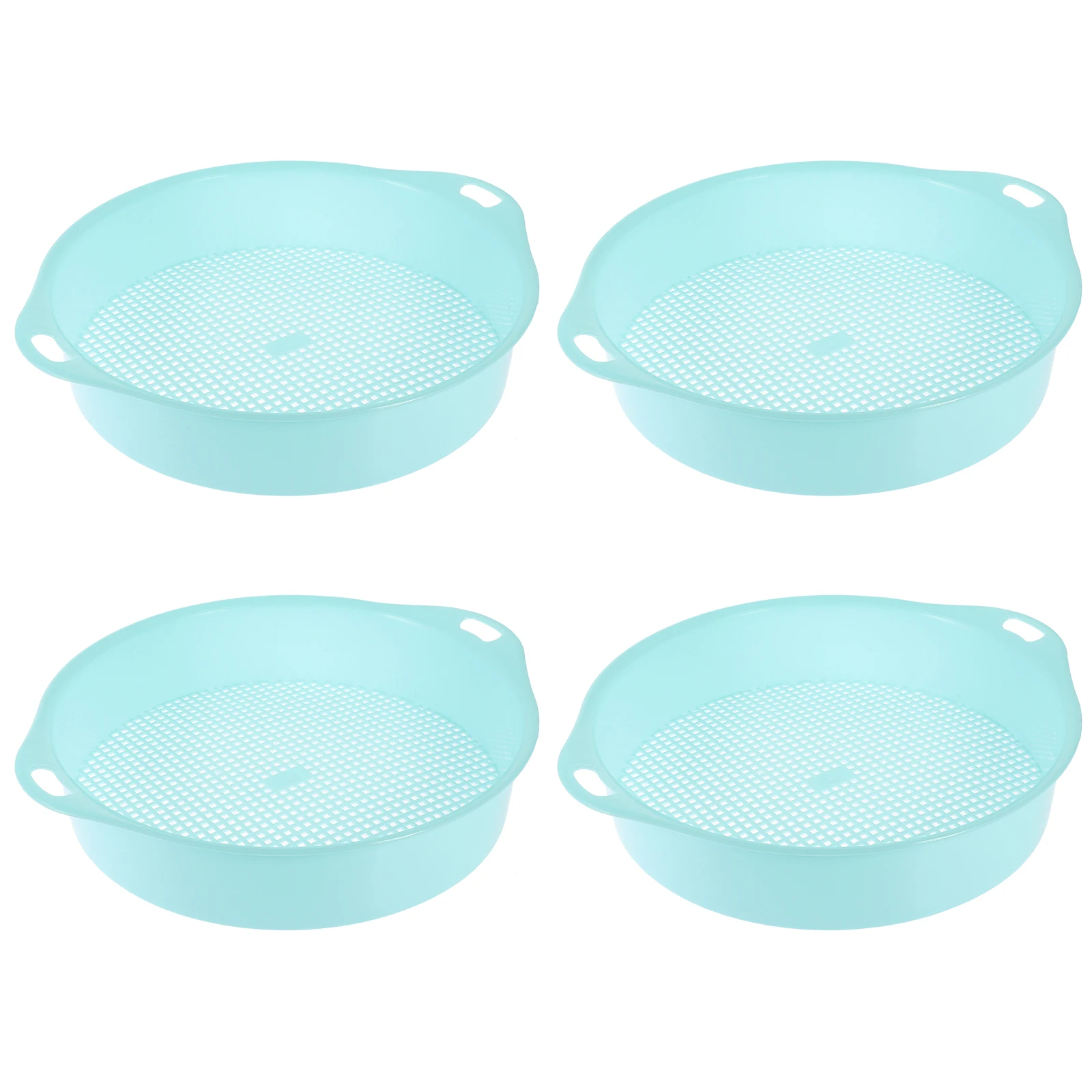 

4 Pcs Plastic Mesh Sieve Soil Sifter Tool Garden Strainer Moisture Dirt for Blue Screen