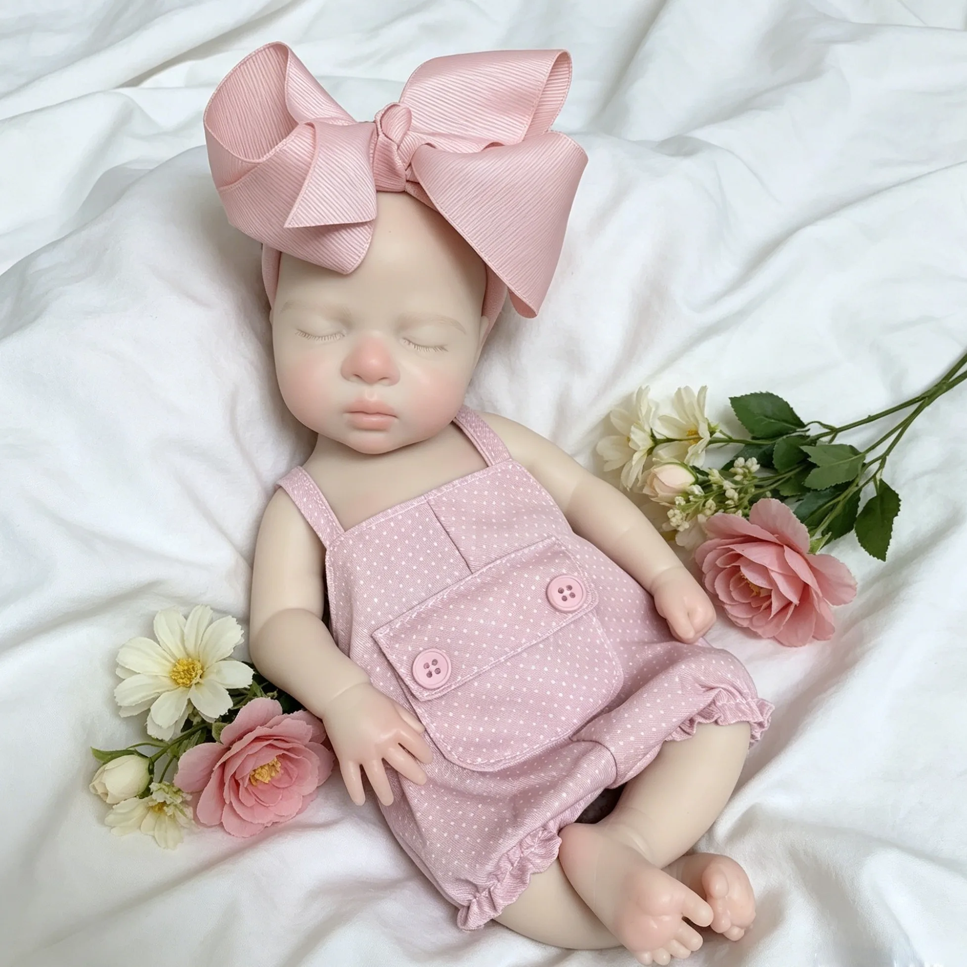 

13 Inch Lifelike Silicone Girl Doll Soft Touch Reborn Baby Doll Realistic Newborn Bebe Doll Cute Birthday Christmas Gift