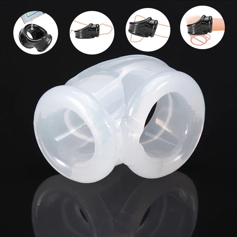 3 Types Male Stretcher Scrotum Ring Ball Cock Rings Delay Ejaculation Sex Toys for Men Penis Ring Cockring BDSM Toys