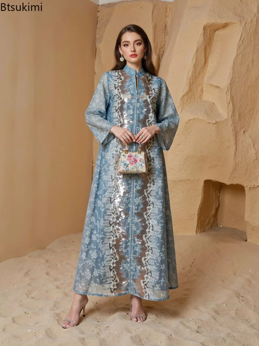 

Spring New Women Dress Muslim Abaya Dubai Elegant Vestidos Largos Ramadan Party Caftan Women Evening Dresses Morocco Kaftan Robe