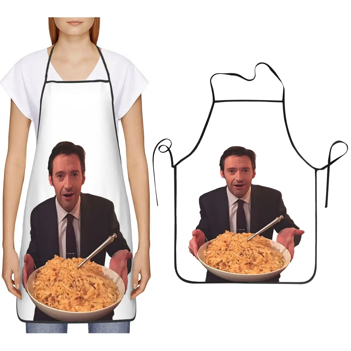 Hughe Pasta Bowl Hugh Jackman Apron Chef Cooking Baking Tablier Bib Kitchen Cleaning Pinafore for Women Men Painting