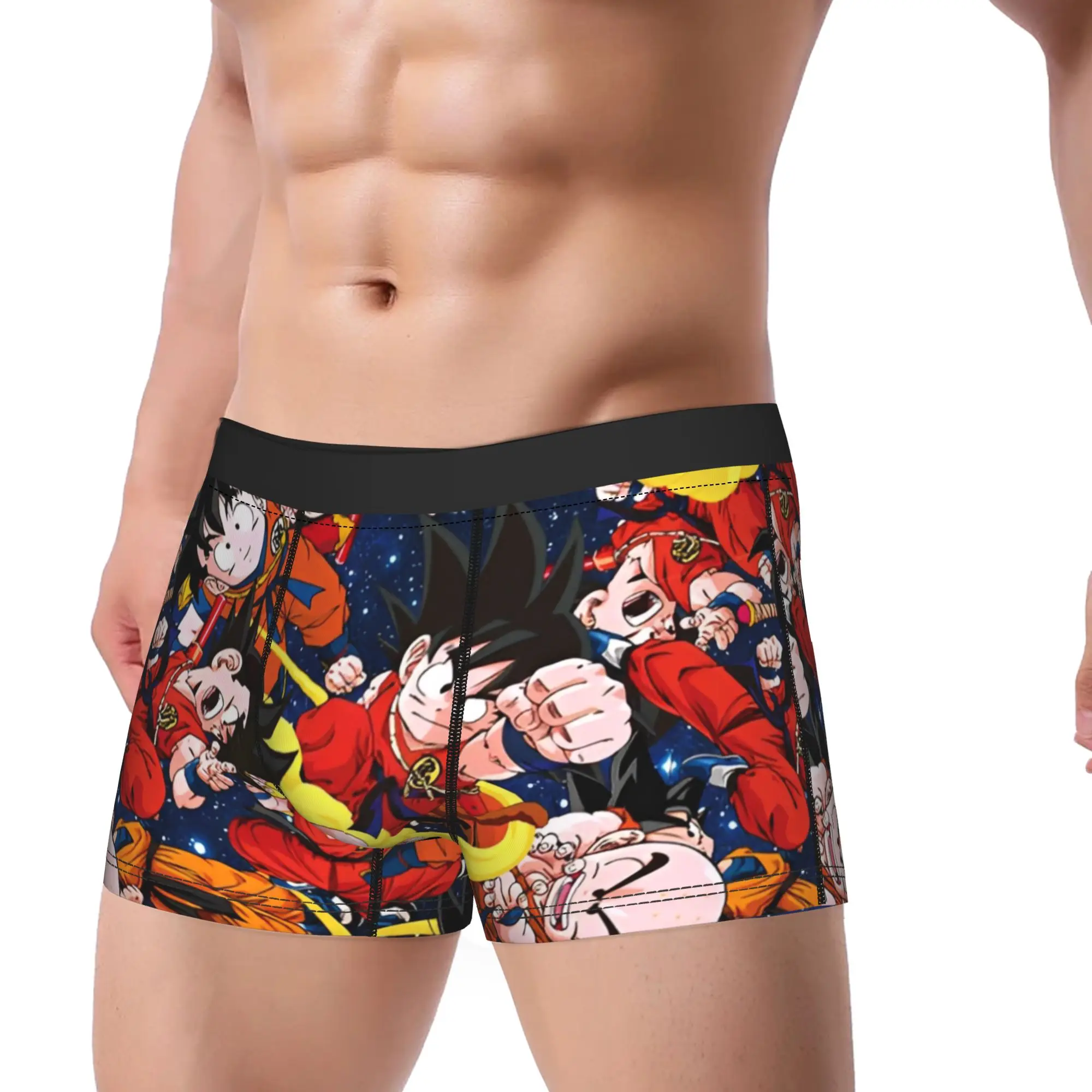 

Мужские трусы-боксеры с рисунком Dragon Ball Z Goku, дышащее нижнее белье DBZ Homme, модные трусы больших размеров