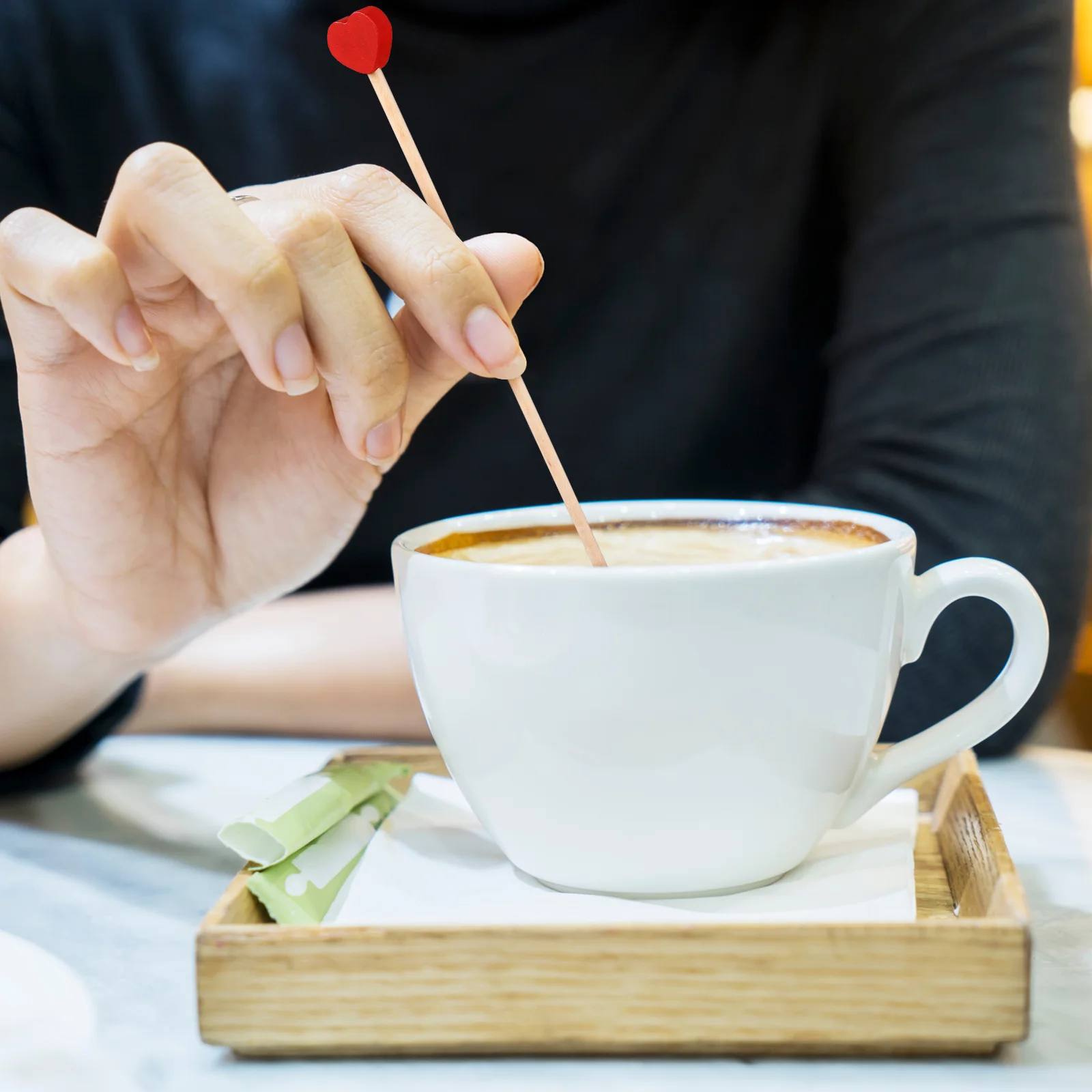 100 Pcs Automatic Coffee Stirrer Semi Hydroponic Pots Clear Stirrers Wood Red Plant Watering Globes