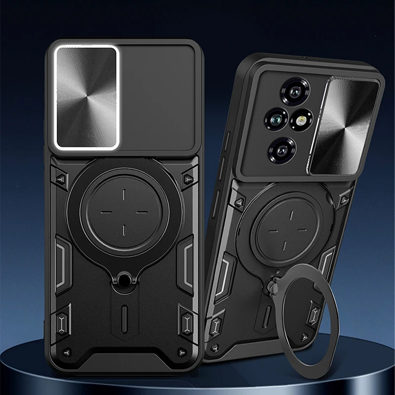 360°Rotating Metal Magnetic Car Holder Armor Phone Case For Honor 90 50 200 X9A X9B X8B X7B X8A X8 Magic 6 5 Pro Lite Back Cover image 3