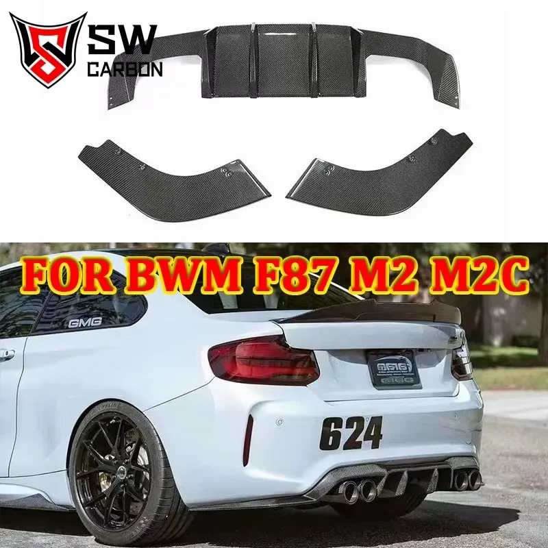 Carbon Fiber V Style Rear Diffuser for BMW M2 F87 M2C Coupe Rear Bumper Lower Lip Diffuser Splitter Body Kit