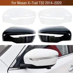 White Black For Nissan X-Trail XTrail T32 2014-2020 Exterior Rearview Side Mirror Cover Cap Lid House