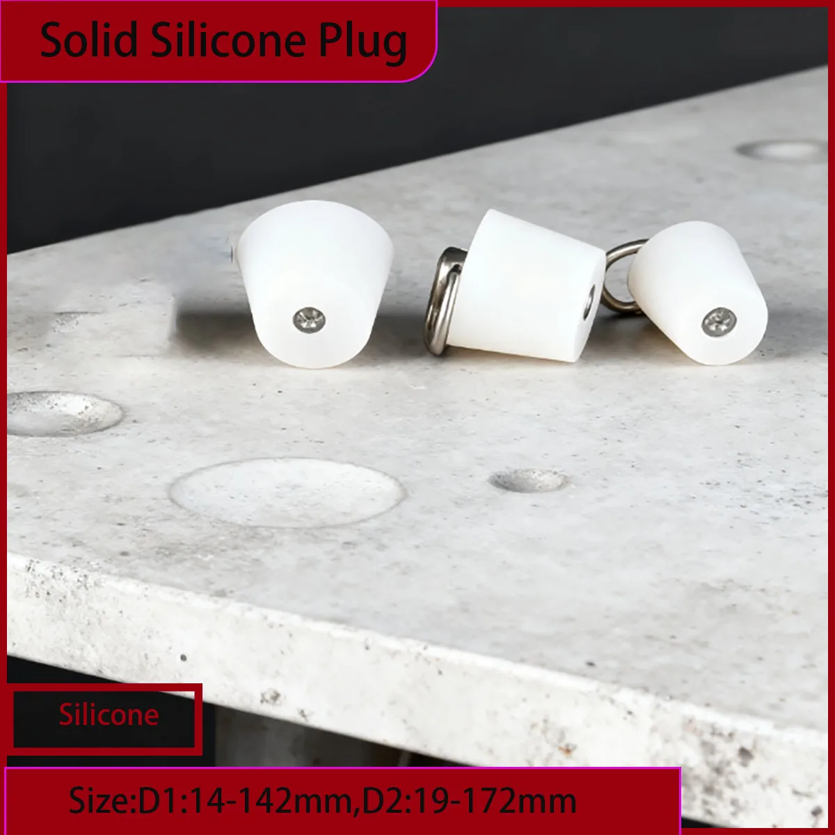 

Waterproof High Temp Conical Silicone Plugs With D Ring - Sealing Cover Hole Stopper Reusable