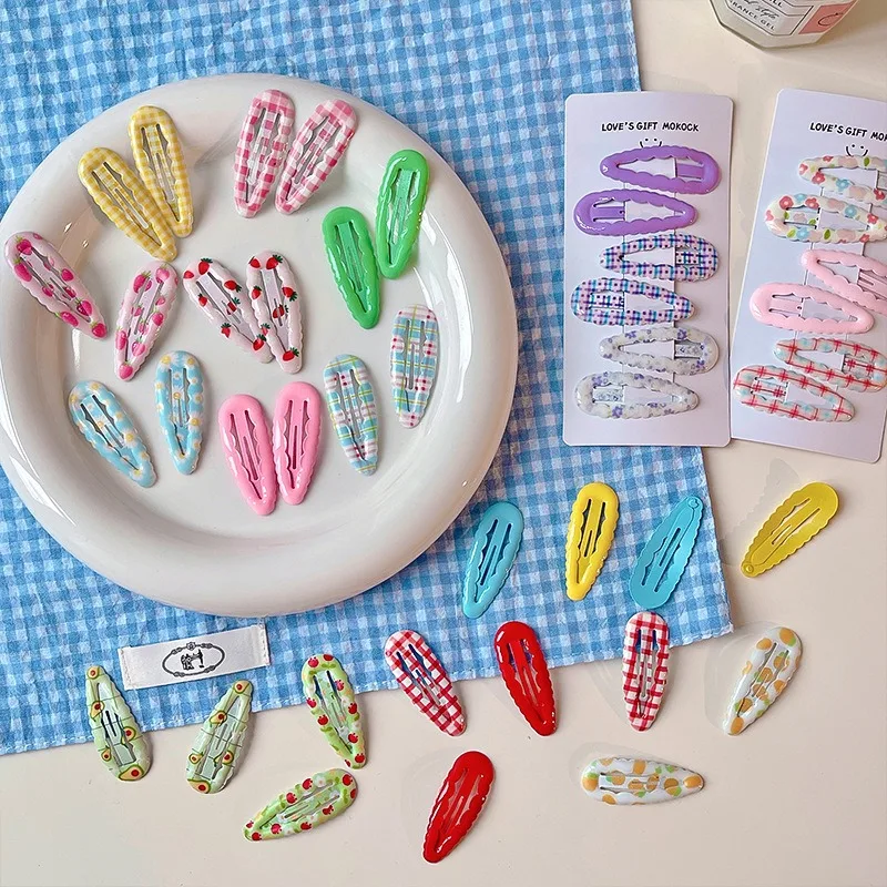 3 Teile/satz Neue Kinder Schöne Erdbeere Ornament Haar Clips Baby Mädchen Plaid Rechteck Barrettes Haarnadeln Kinder Haar Zubehör – Detail 8
